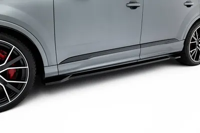 Maxton Design Seitenschweller-Ansätze für Audi Q7 S line Mk2 Facelift 2 – Schwarz glänzend