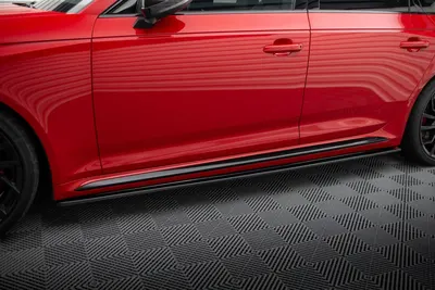 Maxton Design Seitenschweller-Ansätze für Audi RS4 B9 / B9 Facelift – Schwarz glänzend