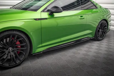 Maxton Design Seitenschweller-Ansätze für Audi RS5 Coupé F5 Facelift – Schwarz glänzend