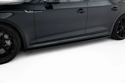 Maxton Design Seitenschweller-Ansätze für Audi RS5 Sportback F5 – Schwarz glänzend