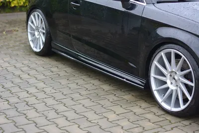 Maxton Design Seitenschweller-Ansätze für Audi S3/A3 S line Schrägheck 8V/8V Facelift – Schwarz glänzend
