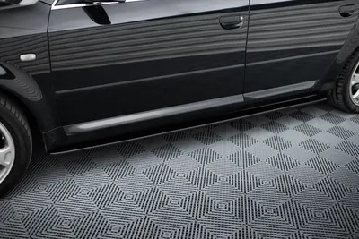 Maxton Design Seitenschweller-Ansätze für Audi S6 Limousine/Avant C5 – Schwarz glänzend