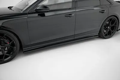 Maxton Design Seitenschweller-Ansätze für Audi S8 / A8 S line D5 – Schwarz glänzend