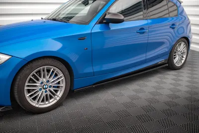 Maxton Design Seitenschweller-Ansätze für BMW 1er M-Paket E87 Facelift – Schwarz glänzend