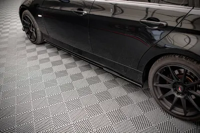 Maxton Design Seitenschweller-Ansätze für BMW 3er E90/E91 – Schwarz glänzend