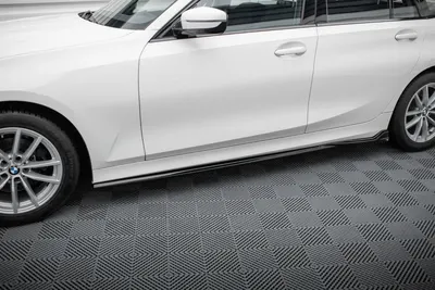 Maxton Design Seitenschweller-Ansätze für BMW 3er Limousine / Touring G20 / G21 Facelift – Schwarz glänzend