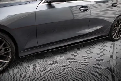 Maxton Design Seitenschweller-Ansätze für BMW 3er M-Paket G20 – Schwarz glänzend