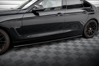 Maxton Design Seitenschweller-Ansätze für BMW 4er Coupé / Gran Coupé / Cabrio F32 / F36 / F33 – Schwarz glänzend
