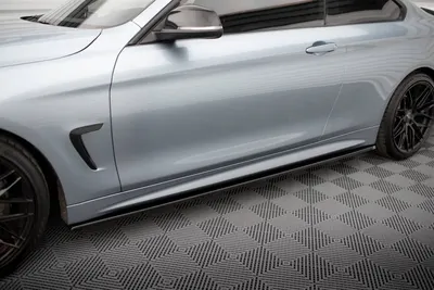 Maxton Design Seitenschweller-Ansätze für BMW 4er Coupé / Gran Coupé / Cabrio M-Paket F32 / F36 / F33 – Schwarz glänzend