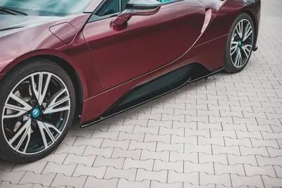 Maxton Design Seitenschweller-Ansätze für BMW i8 – Schwarz glänzend