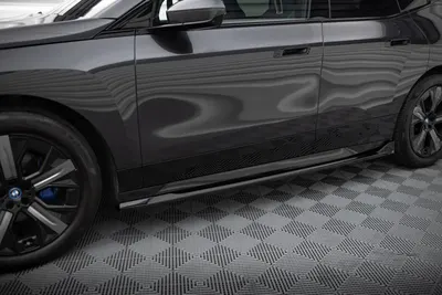 Maxton Design Seitenschweller-Ansätze für BMW iX M-Paket i20 / i20 Facelift – Schwarz glänzend