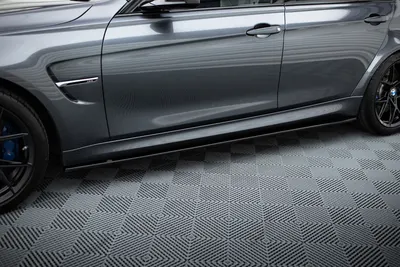 Maxton Design Seitenschweller-Ansätze für BMW M3 F80 – Schwarz glänzend