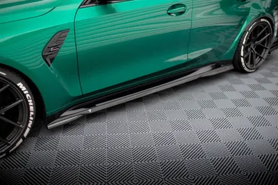 Maxton Design Seitenschweller-Ansätze für BMW M3 Limousine / Touring G80 / G81 – Sichtcarbon (Prepreg)