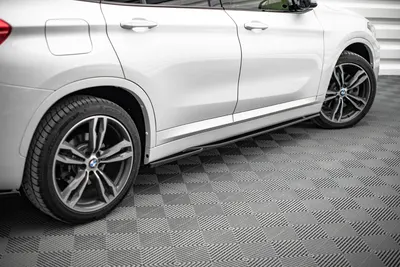 Maxton Design Seitenschweller-Ansätze für BMW X1 M-Paket F48 / F48 Facelift – Schwarz glänzend