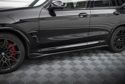 Maxton Design Seitenschweller-Ansätze für BMW X3 M F97 / F97 Facelift – Schwarz glänzend