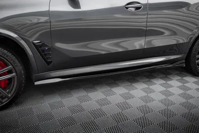 Maxton Design Seitenschweller-Ansätze für BMW X5 M F95 / F95 Facelift – Schwarz glänzend