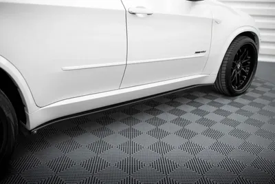Maxton Design Seitenschweller-Ansätze für BMW X5 M-Paket E70 Facelift – Schwarz glänzend