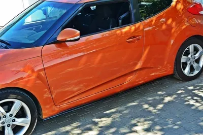 Maxton Design Seitenschweller-Ansätze für Hyundai Veloster – Schwarz glänzend