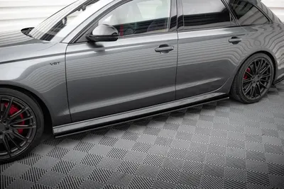 Maxton Design Seitenschweller-Ansätze V.1 für Audi A6 / A6 C7 S line/ S6 C7 Facelift – Schwarz glänzend