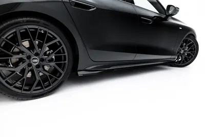 Maxton Design Seitenschweller-Ansätze V.1 für Audi A6 S line C9 – Schwarz glänzend