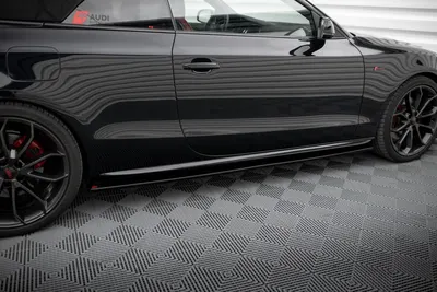 Maxton Design Seitenschweller-Ansätze V.1 für Audi S5 / A5 / A5 S line 8T / 8T Facelift – Schwarz glänzend