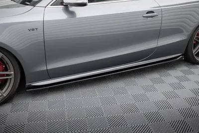 Maxton Design Seitenschweller-Ansätze V.1 für Audi S5 / A5 S line Coupé 8T / 8T Facelift – Schwarz glänzend