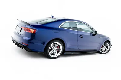 Maxton Design Seitenschweller-Ansätze V.1 für Audi S5 / A5 S line Coupé F5 – Schwarz glänzend