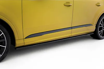 Maxton Design Seitenschweller-Ansätze V.1 für Audi SQ7 / Q7 S line Mk2 (4M) Facelift – Schwarz glänzend