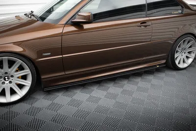 Maxton Design Seitenschweller-Ansätze V.1 für BMW 3er E46 M-Paket Coupé – Schwarz glänzend