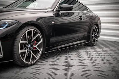 Maxton Design Seitenschweller-Ansätze V.1 für BMW 4er M-Paket / M440i G22 / G23 / G22 Facelift / G23 Facelift – Schwarz glänzend