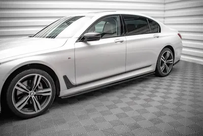 Maxton Design Seitenschweller-Ansätze V.1 für BMW 7er Long M-Paket G12 – Schwarz glänzend