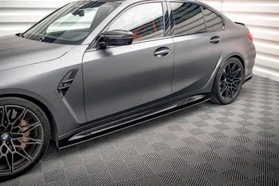 Maxton Design Seitenschweller-Ansätze V.1 für BMW M3 Limousine / Touring G80 / G81 – Schwarz glänzend