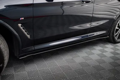 Maxton Design Seitenschweller-Ansätze V.1 für BMW X4 M-Paket G02 / X4 M F98 / BMW X4 M F98 Facelift – Schwarz glänzend