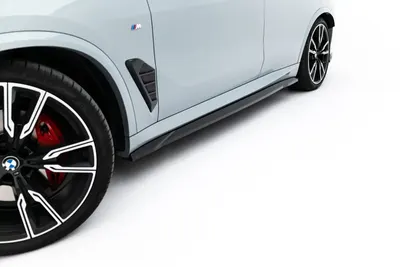 Maxton Design Seitenschweller-Ansätze V.1 für BMW X5 M-Paket G05 Facelift – Schwarz glänzend
