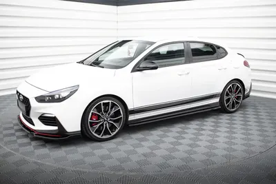 Maxton Design Seitenschweller-Ansätze V.1 für Hyundai i30 N / N-Line Schrägheck / Fastback Mk3 / Mk3 Facelift – Schwarz glänzend