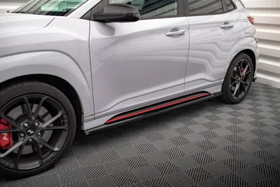 Maxton Design Seitenschweller-Ansätze V.1 für Hyundai Kona N Mk1 – Schwarz glänzend