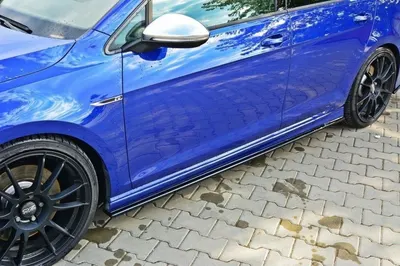 Maxton Design Seitenschweller-Ansätze V.1 für VW Golf 7 R / R-Line – Schwarz glänzend
