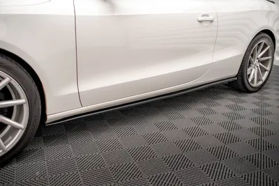 Maxton Design Seitenschweller-Ansätze V.2 für Audi A5 / A5 S line / S5 Coupé 8T – Schwarz glänzend