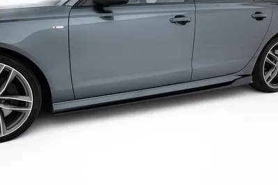 Maxton Design Seitenschweller-Ansätze V.2 für Audi A6 / A6 C7 S line/ S6 C7 Facelift – Schwarz glänzend