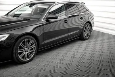 Maxton Design Seitenschweller-Ansätze V.2 für Audi A6 C7 – Schwarz glänzend