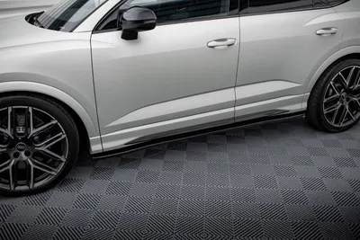 Maxton Design Seitenschweller-Ansätze V.2 für Audi Q3 S line / RSQ3 Sportback / SUV F3 – Schwarz glänzend