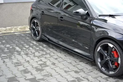 Maxton Design Seitenschweller-Ansätze V.2 für Audi RS3 Sportback 8V Facelift – Schwarz matt
