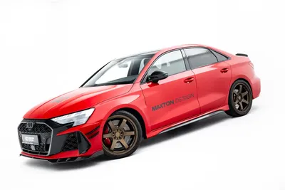 Maxton Design Seitenschweller-Ansätze V.2 für Audi RS3 Limousine 8Y Facelift – Sichtcarbon (Prepreg)