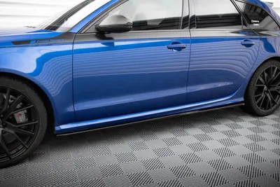 Maxton Design Seitenschweller-Ansätze V.2 für Audi RS6 C7 / C7 Facelift – Schwarz glänzend