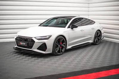 Maxton Design Seitenschweller-Ansätze V.2 für Audi RS7 C8 / Audi RS6 C8 / C8 Facelift – Schwarz glänzend