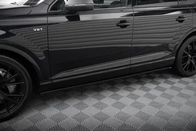 Maxton Design Seitenschweller-Ansätze V.2 für Audi SQ7 / Q7 S line Mk2 – Schwarz glänzend
