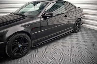 Maxton Design Seitenschweller-Ansätze V.2 für BMW 3er Coupé M-Paket E46 – Schwarz glänzend