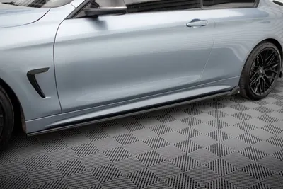 Maxton Design Seitenschweller-Ansätze V.2 für BMW 4er Coupé / Gran Coupé / Cabrio M-Paket F32 / F36 / F33 – Schwarz glänzend