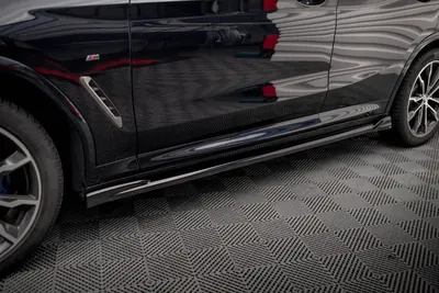 Maxton Design Seitenschweller-Ansätze V.2 für BMW X4 M-Paket G02 – Schwarz glänzend