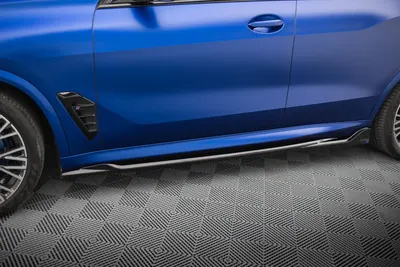 Maxton Design Seitenschweller-Ansätze V.2 für BMW X5 M-Paket G05 Facelift – Schwarz glänzend